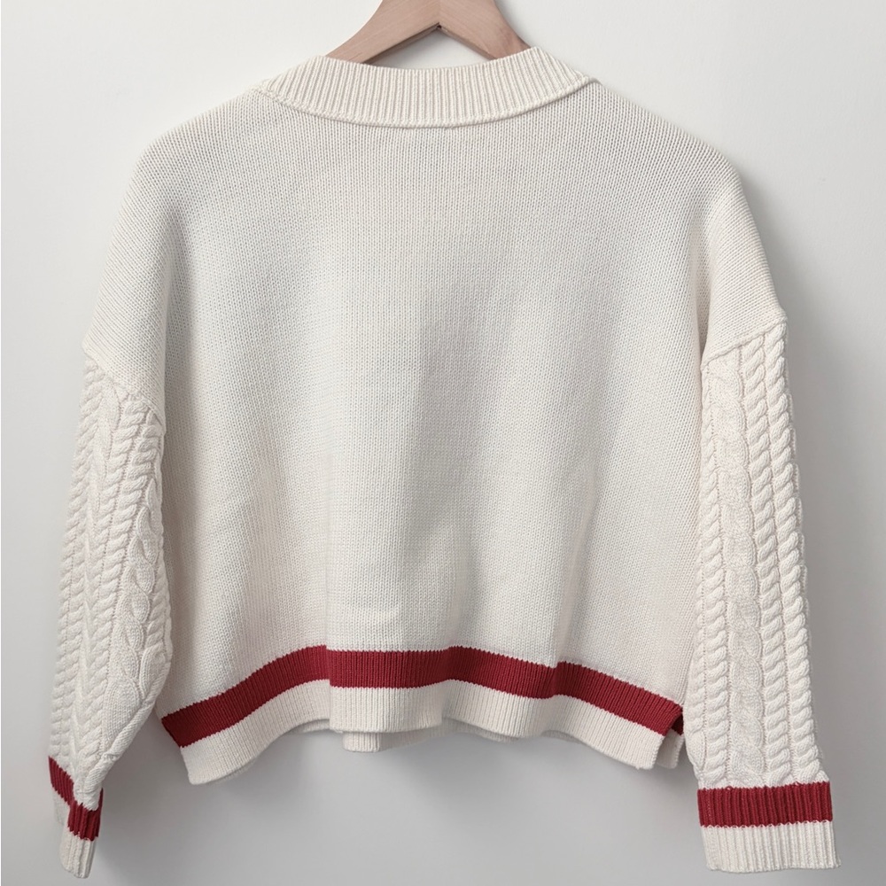 NWT Maeve Graphic Cable-Knit Sweater with Nautical Charm Nantucket Sailboats - Picture 9 of 10